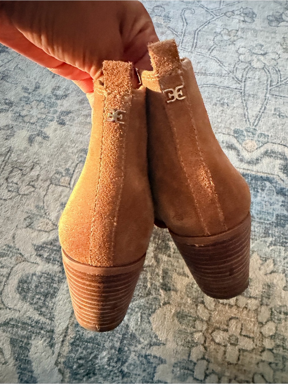 Sam Edelman Tan Suede Western Ankle Boots - Picture 3 of 6